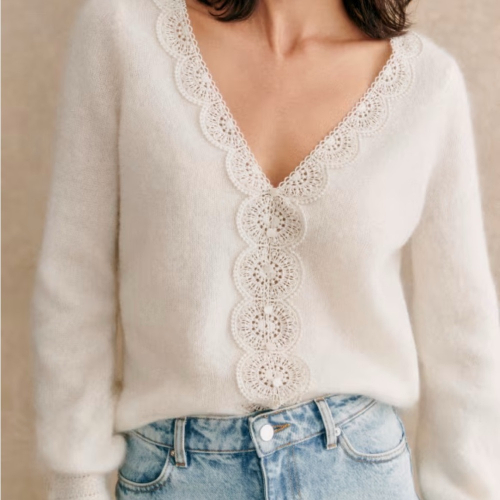 Sezane Henria Cardigan Ecru - Size M